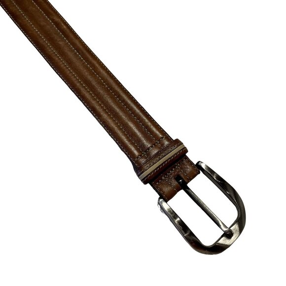 Mens Tommy Bahama Genuine Leather Stitched Belt Spain u - Picture 2 of 6